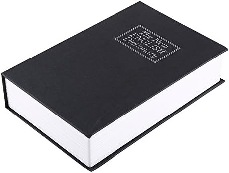 Fake Book Hidden Safe Box Metal Inner Container with 2 Keys Hollow Dictionary Diversion Secret Book Safe for Home Use or Important Documents Storage(9.44x6.10x2.16inch)