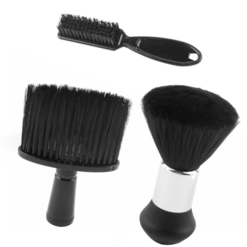 Set di 3 spazzole da taglio per capelli, spazzola per il collo, spazzole per la rimozione della polvere, spazzole per parrucchiere per la pulizia dei capelli e la rimozione della polvere nel