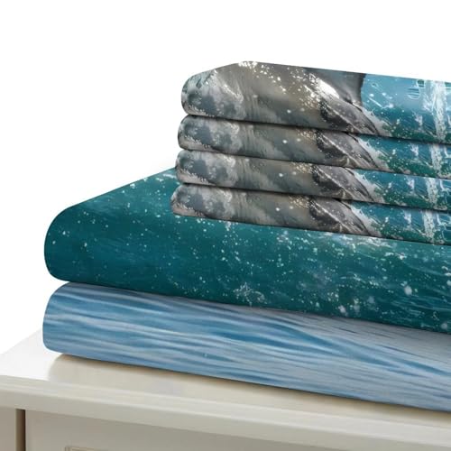 Housse de couette requin 135x200cm en microfibre 3D pour lit enfant