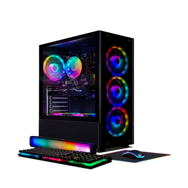 STGAubron Gaming PC Computer Desktop, Radeon RX 5700 8G, Intel Core i7 3.4G up to 3.9G, 16G RAM, 512G SSD, 600M WiFi, BT 5.0, RGB Fan x 4, RGB Mouse Pad, RGB BT Sound Bar, Windows 10 Home