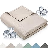 Blumtal Kühldecke 150x200 cm - Bambus Viskose Sommerdecke - Oeko-TEX zert. und kühlende Decke als Sommer Sofadecke/Reisedecke - Kühldecke Bett - selbstkühlende Decke - Bettdecke Sommer kühlend - Taupe