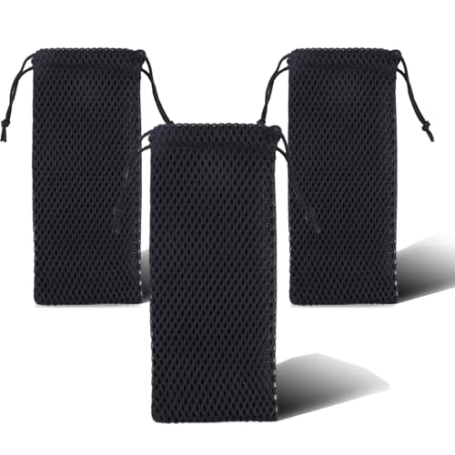 Lunpoem 3PCS Storage Bag Drawstring Carrying Case Cover Holder Protective Lightweight Travel Storage Case Breathable Carrying Cover for Mobile Devices Accessories Cables Power Bank and More