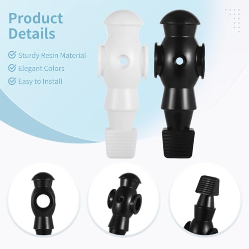 26 Pcs Foosball Men, Resin Foosball Replacement Parts, Table Soccer Player Set for Tournament Foosball (Black and White) - Thumbnail 5