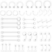 MixPiercing 48Pz Retenedores de Piercing Transparente Nariz