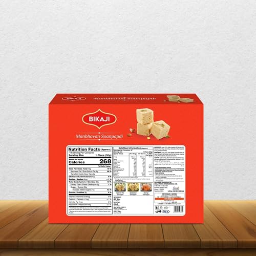 Bikaji Soan Papdi Manbhawan Sohan Papdi – 17.6 Oz (500g) | Premium Flaky Indian Sweet with Almonds & Pistachios | Traditional Cardamom-Infused Mithai, Best Festive Gift Box | Authentic Dessert for Diwali, Weddings & Luxury Gifting