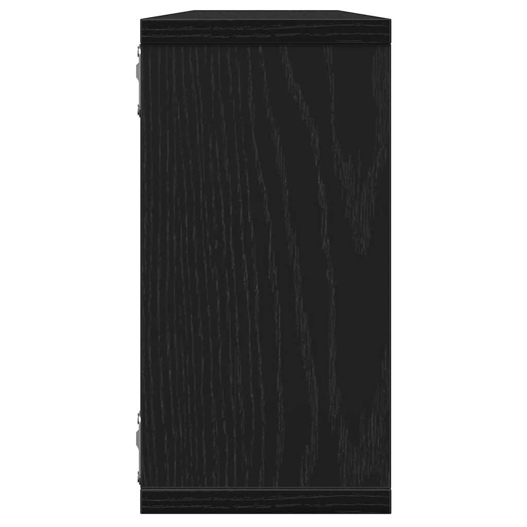 Étagères murales cube 4 pcs chêne noir 100x15x30 cm bois