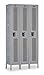 Hallowell U3818-1HV-A-HG Heavy-Duty Ventilated (HDV) Locker, 54" Width x 21" Depth x 78" Height, Single Tier, 3-Wide, Assembled, 725 Gray