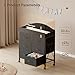Yetom Baby Changing Table Dresser with Wheels, 6-Fabric Drawer Baby Dresser with Changing Table Top, Waterproof Diaper Changing Station & Pad, Mobile Storage Unit, Compact Baby Furniture, Black