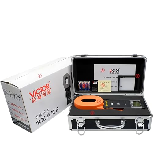 RUOSHUI Ohm Meters 6412 6412+ 6V 30A 32mm DC Clamp Type Digital Earth Resistance Ground Tester Industrial and Electrical equipment meter(RUOSHUI 6412+)