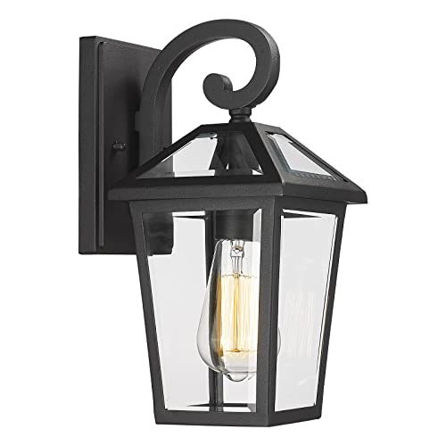 Luminzone Outdoor Light Fixtures Wall Mount, Waterproof Exterior Wall Lanterns with Glass, Outside Wall Sconces, Front Porch Lights for House Garage Doorway Patio (Small, 1Pack)