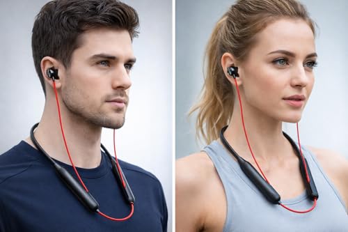 Image of for OnePlus Z2 ANC Neckband Earphone Bluetooth with Fast Charging Long Playback Magnetic Control (Red) (Neckband Z2)