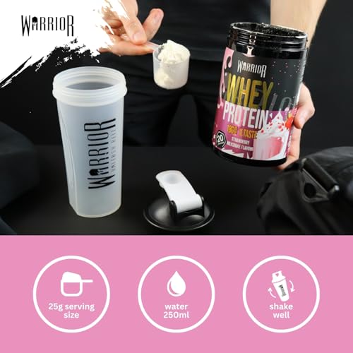 Warrior Whey Protein Powder 500g - Up to 36g* Protein per Shake – Low Sugar - Muscle Growth and Recovery Drink - Amazing Taste - 20 Servings - GMP Certified (Strawberry Milkshake) - Image 5