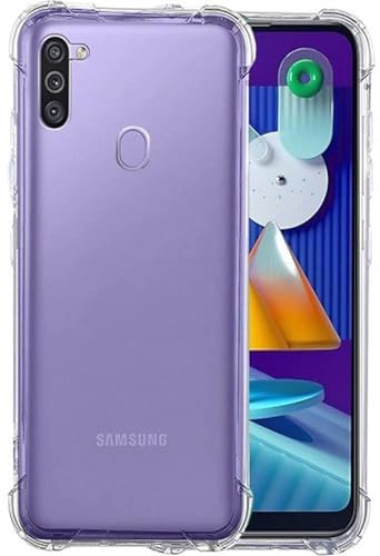 Image of BOXXO Flexible Back Cover for Samsung Galaxy M11 | Back Cover Transparent Clear Shockproof Case Four Corner Protection | Slim Protective Mobile Phone Cover for Samsung Galaxy M11