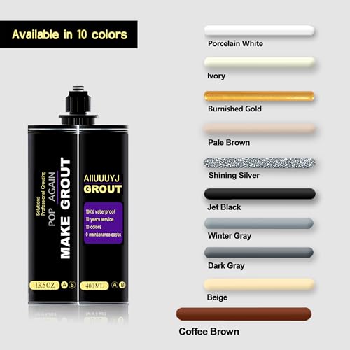 Epoxy Grout Coffee Brown 13.5 fl oz |Water & Stain Resistant & Zero Maintenance|1:1 Auto-Mix Technology|24hr Ready-to-Use|Perfect for Shower Kitchen Pool | 10 Pearl Finishes for Tile & Stone - Image 3