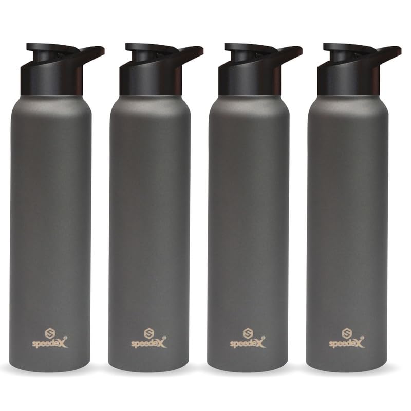 Speedex Stainless Steel Water Bottle 1 Litre, Leakproof Sipper Cap 1 Ltr, Dark Grey, Bottles 1+ Litre for School, Gym, Office, Boys, Girls, Men, Women, Kids, Fridge 1Ltr - 1000 ml - Set of 4 (B0BD8YGRLS) Amazon Price History, Amazon Price Tracker