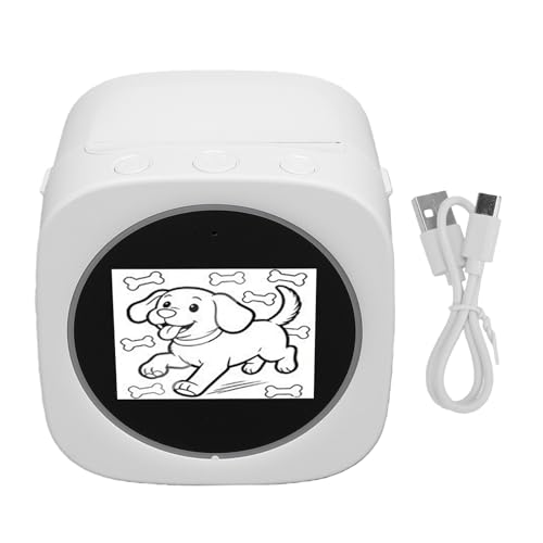 Image of banapoy Thermal Inkless Sticker, Smart AI Sticker Printer Voice Controlled Bluetooth Portable Maker Machine with 2.4 Inch Screen for DIY Arts Crafts Journaling (White)
