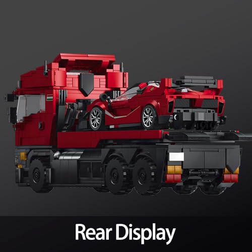 APAWR 1728PCS Red 2-in-1 Truck car MOC Building Block Set, Collectible Display Truck Gift Set for Boys Age 8+and Adult,Construction Vehicle Series Rescue Tow Truck Set, Adult Car Model by APAWR - Used condition - Image 8
