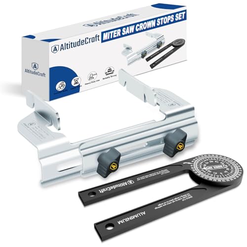 AltitudeCraft Miter Saw Crown Stops & Protractor Set – Precision
