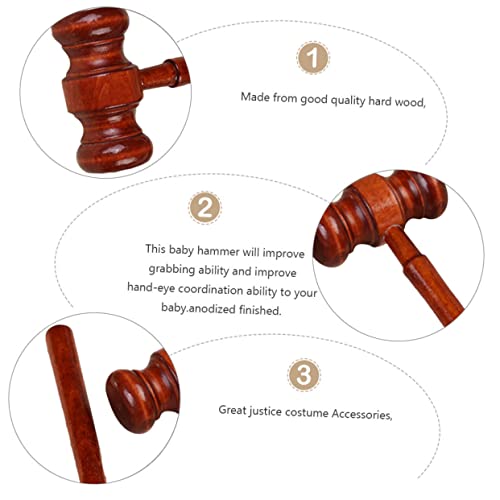 Tofficu 3 peças de madeira martelo juiz ferramentas de madeira mini martelo ferramentas de decoração