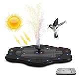 [3 boquillas] Colóquelo en el agua y expóngalo completamente a suficiente luz solar; funcionará automáticamente en 3 segundos. El agua puede flotar a una altura de rociado de 10 a 22 pies. Adecuado para baños de pájaros, estanques pequeños, piscinas, jardines y otras ocasiones.