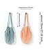 JM-capricorns 4 Pack Portable Reusable Grocery Bags Fruit and Vegetable Bag Washable Cotton Mesh String Organic Organizer Shopping Handbag Long Handle Net Tote (blue,Black,Beige,Orange)