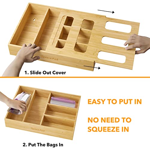 Organizador de bolsas de cocina SpaceAid para cajón de galón y sándwich 6