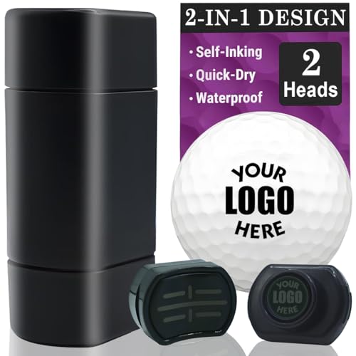 Vniqloo Custom 2-in-1 Golf Ball Stamp | Personalized Golf Ball Logo Stamp | Self-Inking Reusable Waterproof Golfing Stamper | Novalty Gift for Golfers Men Dad
