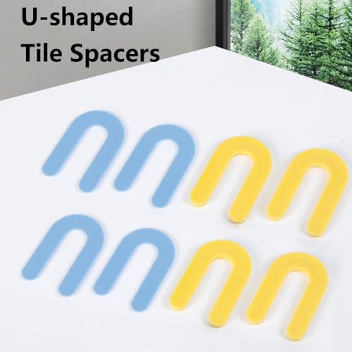 Hufeisen-Unterlegscheibe Fliesenkreuze, U Form Abstandshalter Kunststoff, Fugenabstandshalter für Fliesennivellierer Abstandshalter (300*Blau)