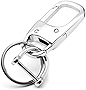 MECHCOS Metal Keychain Car Fob Key Chain Holder Clip with Detachable Valet Key Ring & Anti-Lost D-Ring for Men and Women