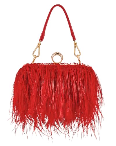 Image of Tessco for you Ostrich Feather Purse for Women