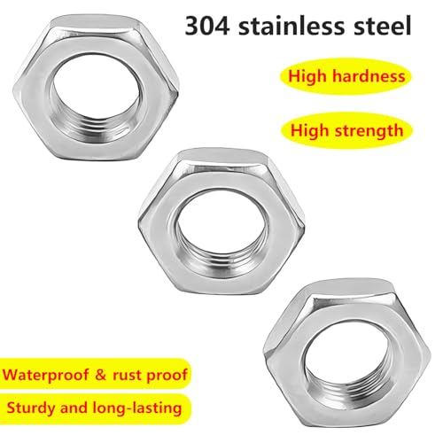 Ctyjia 30 PCS Hex Thin Nuts M5 Locking Nut, 304 Stainless Steel Hex Nuts, for Lndustrial Construction Fasteners - Image 4