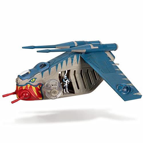 star wars micro galaxy squadron republic gunship muunilinst-10 - 8-inch starfighter class vehicle with three micro figure accessories