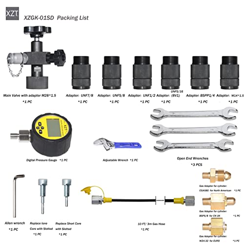Image of XZT GK-01SD Hydraulic Accumulator Nitrogen Charging System, Nitrogen Pressure Test Kit, Gas Charging Tools
