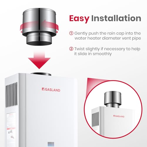 GASLAND 4.33" Rain Cap for Tankless Water Heater BS211 BS264 BS318 BE264 BE264B BE422 BE422B, Stainless Steel Rain Proof Windproof Cap, Perfect for Outdoor Installation - Thumbnail 6