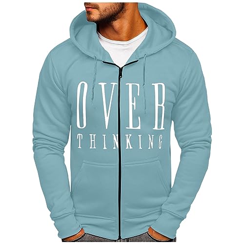 Generisch Hoody Herren Mit Kapuze, Hoodies Reißverschluss Verdickte Langarm Kapuzenpullover Sweatjacke Winter Warm Hooded Sweatshirt Tasche Schwarzer Hoodie Hoddie Gaastra Pullover (6XL, Sky Blue)