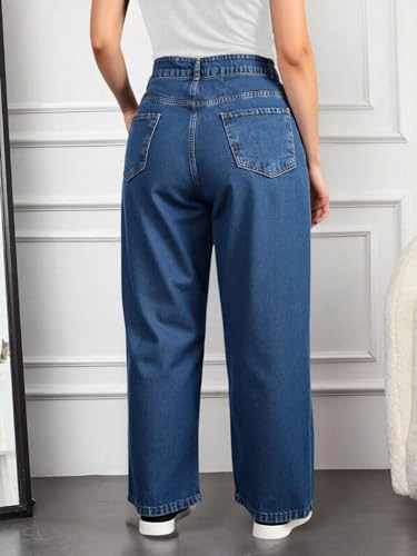 Image of KOTTY Women's Plus Size Straight Fit Denim Jeans with Comfortable Waist and Denim Fabric