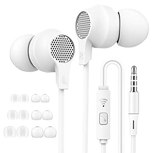 Super me Écouteurs Filaires Intra-Auriculaires avec Micro, Télécommande, Isolation Acoustique, Blanc