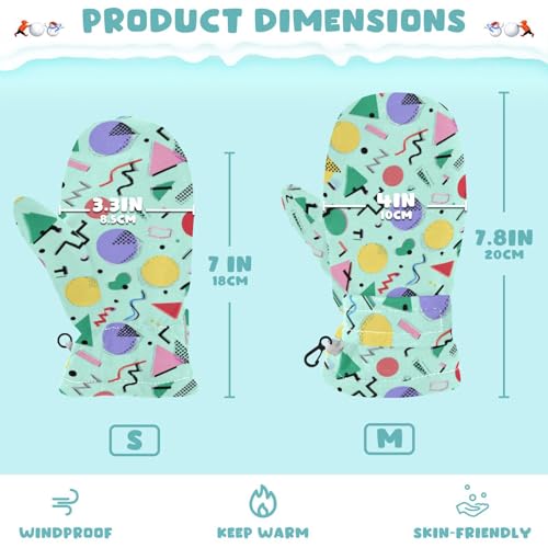 Image of Plaaee Early 1990s Pattern Kids Glove Warm Mitten Winter Favor for Toddler Boys and Girls Children Cold Weather Gloves