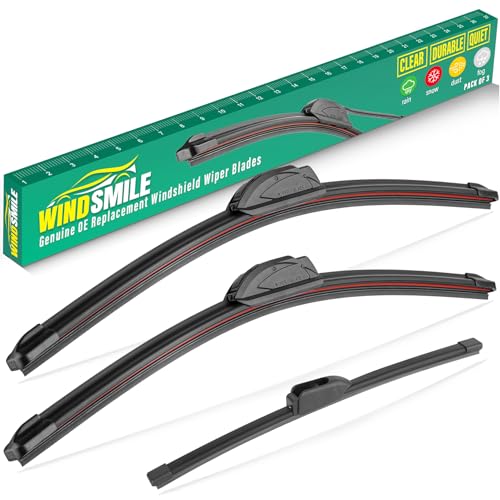 Image of 24 inch 20 inch 10 inch Windshield Wiper Blades Replacement for Kia Soul 2020 2021 2022 2023 2024 2025 Premium All Weather Front Rear Wipers Set - OEM Quality (Pack of 3)