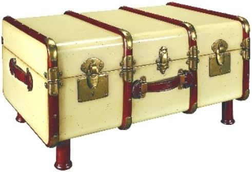 Trunk Table Pullman, antique look, colour ivory/cherry wood, brass hinges, l 86 w 58 x h 46 cm