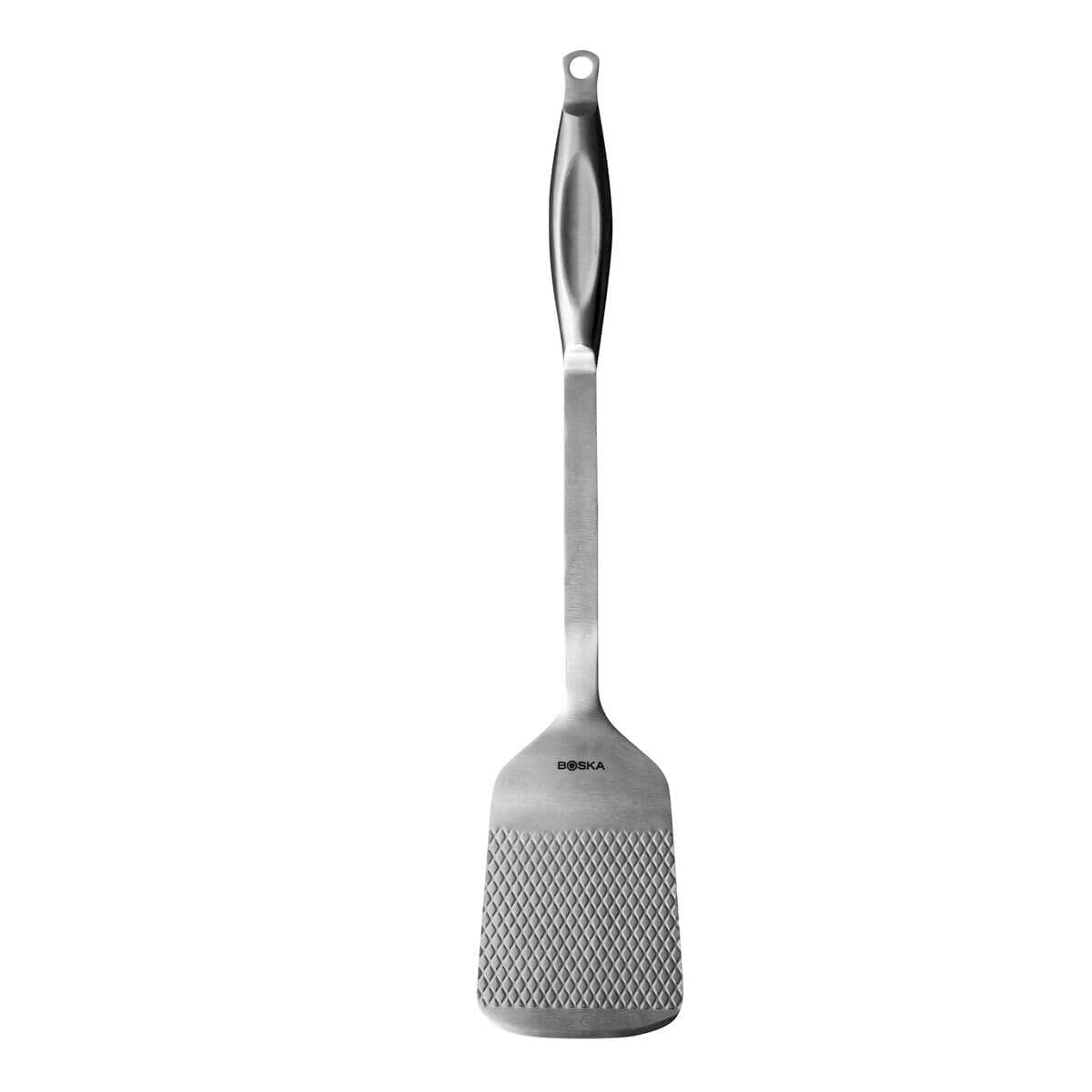 Spatule poignée longue BBQ Monaco+ Boska accessoire haut de gamme en acier brossé rigide