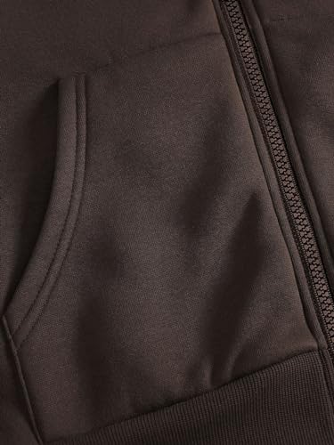 WDIRARA Men's Letter Print Zip Up Drawstring Hoodie Drop Shoulder Long Sleeve Pullover Hooded Sweatshirts with Pocket3