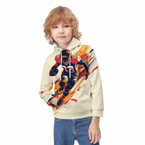 Pull Rugby avec Capuche pour Garçons et Filles de 11 à 13 Ans avec Poche