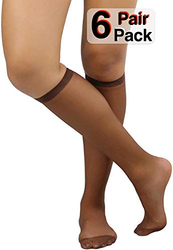 Image of ToBeInStyle Womens Pack of 6 Essential Muted Color Knee High Stockings