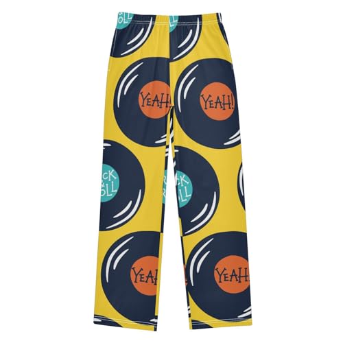 Rock Records Plates Yellow Boys Pants for Kids Jogger Pants with Pockets S-XL Ceshi
