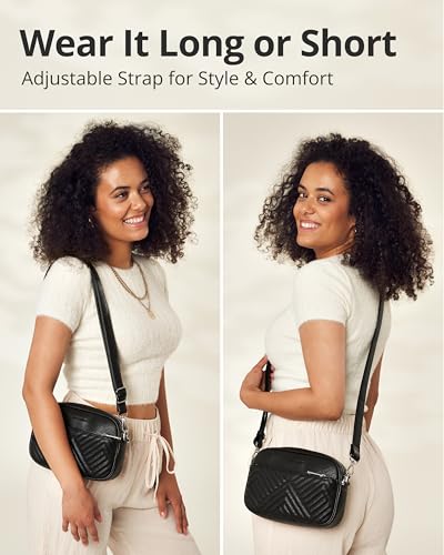 Image of Vantamo Premium Quilted Crossbody Bags for Women with Anti-Pickpocket Clip, Vegan Leather Handbags, Travel Purses for Women