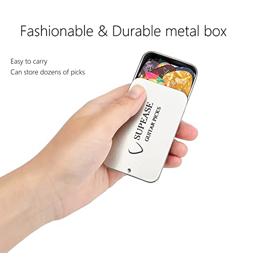 Celluloid Guitar Picks 24 Pack With Metal Box Includes Thin, Medium, Heavy Picks, For Acoustic Guitar Electric Guitar Ukulele #TOP3