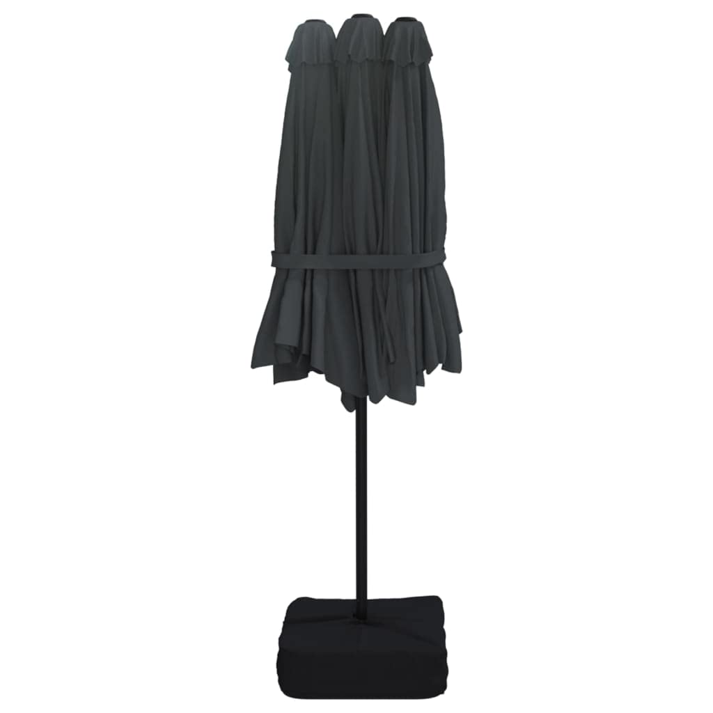 Homgoday Sombrilla Doble Negro 449x245 cm Sombrilla de Jardín, Protección UV Sombrilla Jardín Grande Orientable Jardín Parasol Balcón