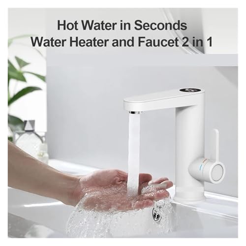 Chauffe-eau robinet électrique 2 en 1 mitigeur eau chaude instantanée noir mat - 3