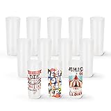 AGH Juego de 12 vasos de chupito esmerilados de sublimación de 3 onzas,